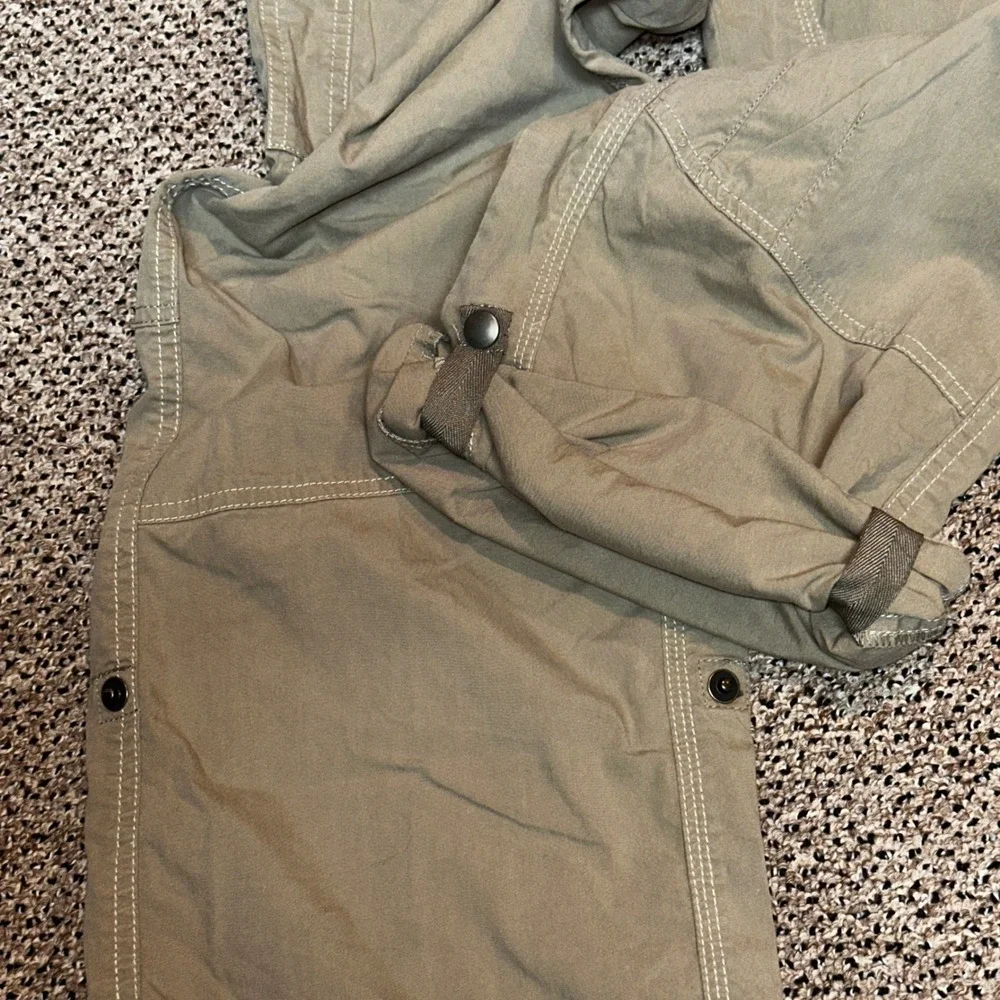 Kuhl Womens 16 Reg Cargo Pants Tan Khaki Roll Up Convertible Hiking Outdoor
